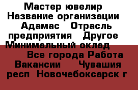 Мастер-ювелир › Название организации ­ Адамас › Отрасль предприятия ­ Другое › Минимальный оклад ­ 27 000 - Все города Работа » Вакансии   . Чувашия респ.,Новочебоксарск г.